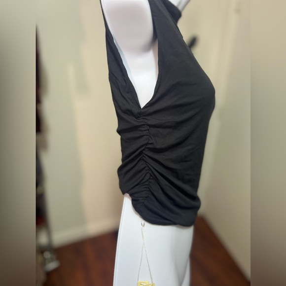 OGLMOVE Workleisure Mock Neck Ruched Sides Tank Top - Picture 3 of 5